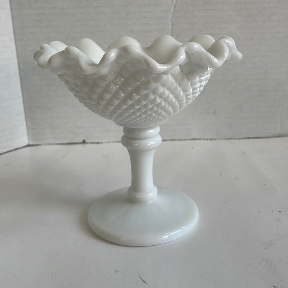 Westmoreland milk glass footed dish